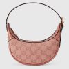 Replica Gucci Women Ophidia GG Mini Bag Pink Canvas Double G Rose Gold Hardware