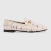 Replica Gucci Women Gucci Jordaan Tweed Loafer 1.3 cm Heel-Beige