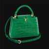 Replica Louis Vuitton LV Women Capucines BB Handbag Green Crocodilien Brillant Savoir Faire