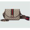 Replica Gucci Unisex Ophidia Mini GG Shoulder Bag Beige Ebony GG Supreme Canvas