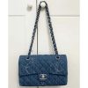 Replica Chanel Women Small Flap Bag Printed Denim Gold-Tone Metal Blue