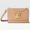 Replica Louis Vuitton LV Women Twist MM Handbag Camel Light Brown Epi Leather