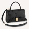 Replica Louis Vuitton LV Women Madeleine MM Handbag Black Embossed Grained Cowhide Leather