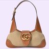 Replica Gucci Women GG Aphrodite Small Shoulder Bag Black Soft Leather Shiny 15