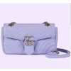 Replica Gucci Women GG Marmont Small Shoulder Bag Lilac Matelassé Chevron Heart Double G