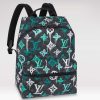 Replica Louis Vuitton Unisex Discovery Backpack LV Graffiti Green Monogram Coated Canvas