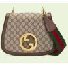 Replica Gucci Women GG Blondie Medium Chain Wallet White Leather Round Interlocking G 13