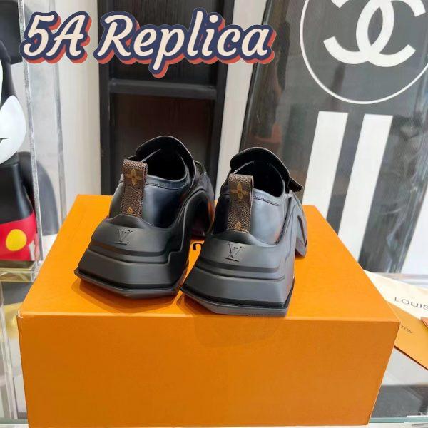 Replica Louis Vuitton Unisex LV Archlight 2.0 Platform Loafer Black Glazed Calf Leather 8