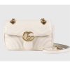 Replica Gucci Women GG Marmont Matelassé Mini Bag White Matelassé Chevron Leather
