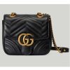 Replica Gucci Women GG Marmont Matelassé Mini Shoulder Bag Black Chevron Leather
