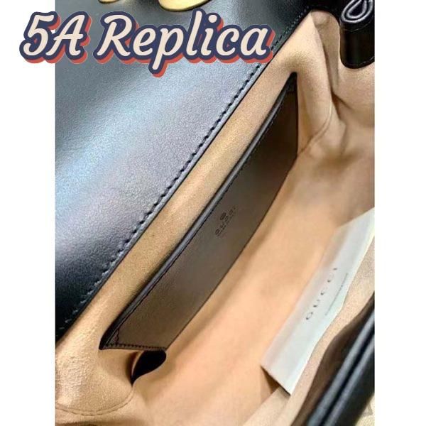 Replica Gucci Women GG Marmont Matelassé Mini Shoulder Bag Black Chevron Leather 10