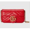 Replica Gucci Women GG Marmont Matelassé Super Mini Bag Red Matelassé Chevron Leather