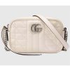 Replica Gucci Women GG Marmont Mini Shoulder Bag White Matelassé Leather Double G