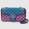Replica Gucci Women GG Marmont Multicolor Small Shoulder Bag Blue Pink Canvas