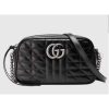 Replica Gucci Women GG Marmont Small Shoulder Bag Black Matelassé Leather