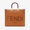 Replica Fendi Women Sunshine Medium Leather Shopper-Brown