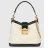 Replica Gucci Women GG Small GG Shoulder Bag White Debossed Leather Double G