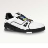 Replica Louis Vuitton Unisex LV Trainer Sneaker White Calf Leather Rubber Monogram Flowers
