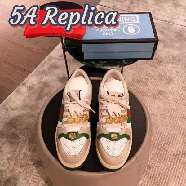 Replica Gucci Women’s Screener Sneaker with Cherries 3.6cm Height-Green 3