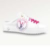 Replica Louis Vuitton Unisex LV Time Out Sneaker Fuchsia Pink Printed Calf Leather Rubber Circle 19