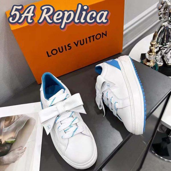 Replica Louis Vuitton Unisex LV Shoes Time Out Sneaker Light Blue Calf Leather Rubber Outsole 4