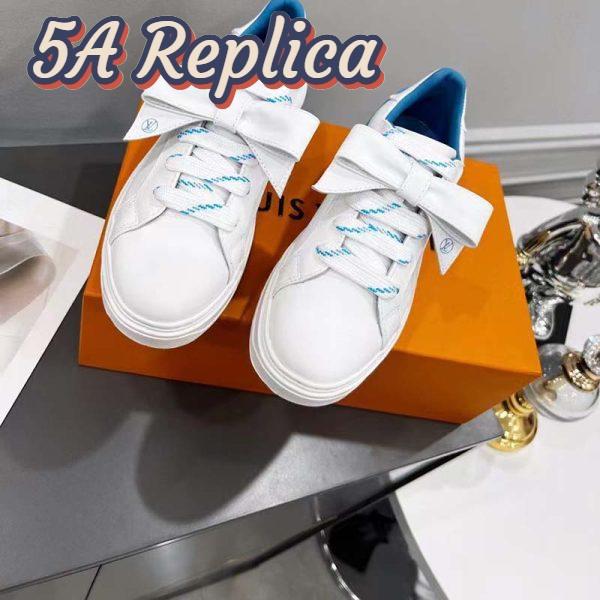 Replica Louis Vuitton Unisex LV Shoes Time Out Sneaker Light Blue Calf Leather Rubber Outsole 5