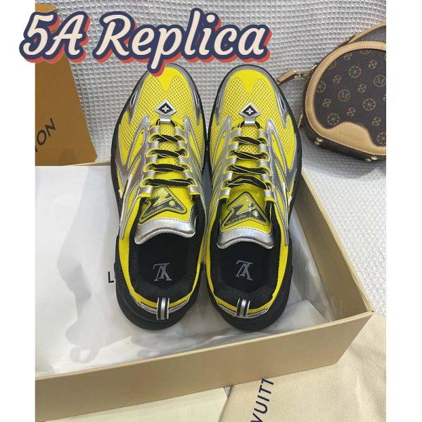 Replica Louis Vuitton Unisex LV Runner Tatic Sneaker Yellow Mix Materials Rubber Monogram Flowers 5