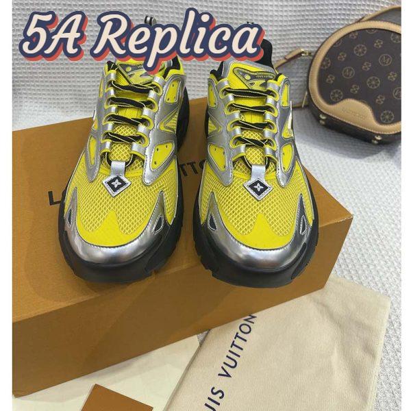 Replica Louis Vuitton Unisex LV Runner Tatic Sneaker Yellow Mix Materials Rubber Monogram Flowers 6