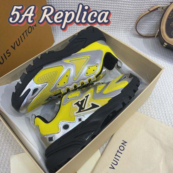 Replica Louis Vuitton Unisex LV Runner Tatic Sneaker Yellow Mix Materials Rubber Monogram Flowers 9