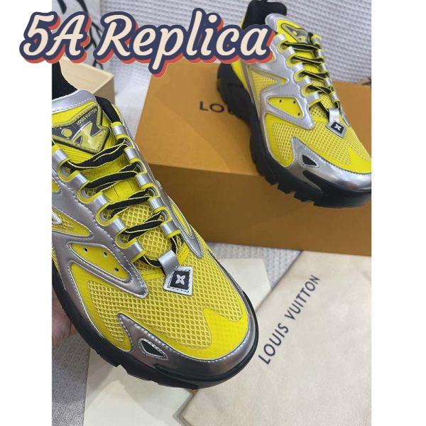 Replica Louis Vuitton Unisex LV Runner Tatic Sneaker Yellow Mix Materials Rubber Monogram Flowers 10