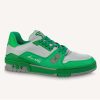 Replica Louis Vuitton Unisex LV Trainer Sneaker Green Epi Calf Leather Rubber Outsole #54 14