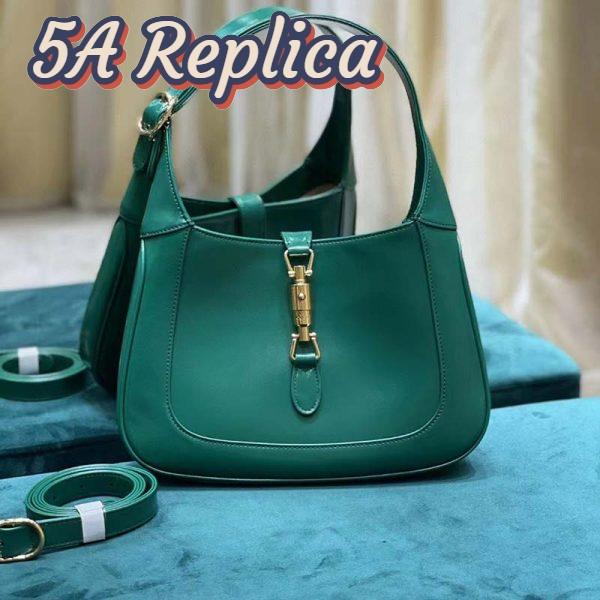 Replica Gucci Women Jackie 1961 Small Shoulder Bag Emerald Green Leather 3
