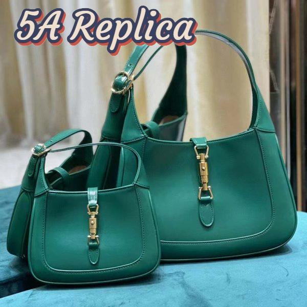 Replica Gucci Women Jackie 1961 Small Shoulder Bag Emerald Green Leather 7