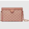 Replica Gucci Women Ophidia GG Small Shoulder Bag Pink Canvas Double G