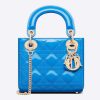 Replica Dior Women Mini Lady Dior Bag Bright Blue Patent Cannage Calfskin