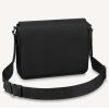 Replica Louis Vuitton LV Men District PM Bag Black Taiga Cowhide Leather