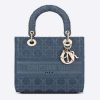 Replica Dior Women Medium Lady D-Lite Bag Cannage Embroidery-Navy