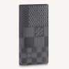 Replica Louis Vuitton LV Unisex Brazza Wallet Gray Damier Graphite 3D Coated Canvas