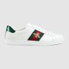 Replica Gucci Unisex Ace Embroidered Sneaker with Iconic Gold Embroidered Bee-White