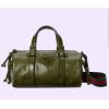 Replica Gucci GG Unisex Small Duffle Bag Tonal Double G Forest Green Leather