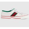Replica Gucci Unisex Gucci Tennis 1977 Sneaker White Leather Green Red Web Flat