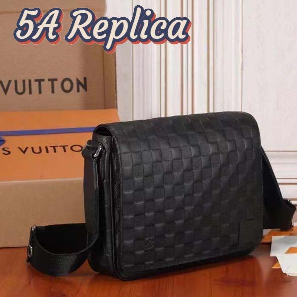Replica Louis Vuitton LV Unisex District PM Bag Black Damier Infini Cowhide Leather 5