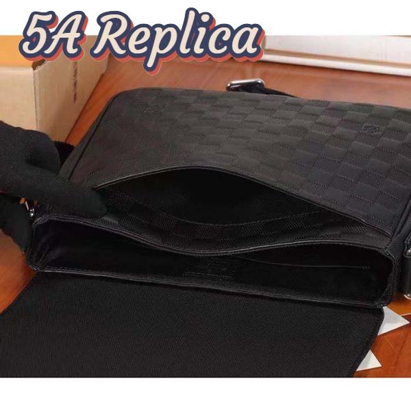 Replica Louis Vuitton LV Unisex District PM Bag Black Damier Infini Cowhide Leather 8