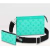 Replica Louis Vuitton LV Unisex Gaston Wearable Wallet Miami Green Coated Canvas Cowhide Leather