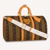 Replica Louis Vuitton LV Unisex Keepall Bandoulière 50 Travel Bag Brown Canvas