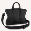 Replica Louis Vuitton LV Unisex Lock It Tote Bag Black Grained Calf Cowhide Leather