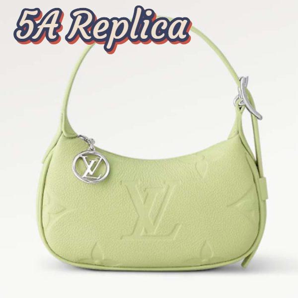 Replica Louis Vuitton LV Women Mini Moon Green Monogram Empreinte Embossed Supple Grained Cowhide Leather
