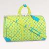 Replica Louis Vuitton LV Unisex Keepall Bandoulière 50 Lime Green Monogram Playground Coated Canvas