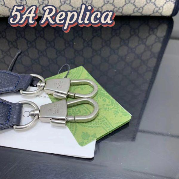 Replica Gucci GG Unisex Medium Tote Bag Interlocking G Beige Blue Supreme Canvas 11