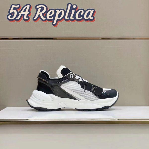 Replica Louis Vuitton LV Unisex Run 55 Sneaker White Mix Materials Lifted Rubber Outsole 3